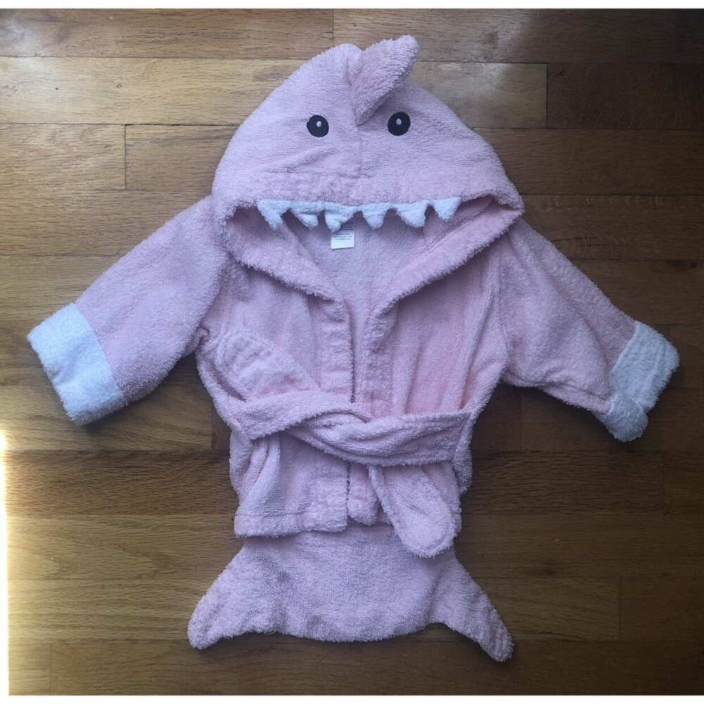Baby Aspen Baby Shark Pink Bath Robe